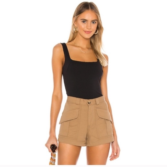 Free People Tops - FREE PEOPLE BLACK SCARLETT SQUARE NECK TANK TOP XS